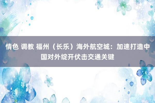 情色 调教 福州（长乐）海外航空城：加速打造中国对外绽开伏击交通关键