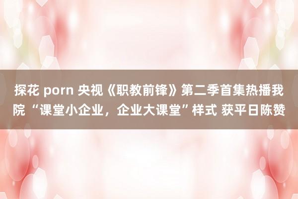 探花 porn 央视《职教前锋》第二季首集热播我院 “课堂小企业，企业大课堂”样式 获平日陈赞