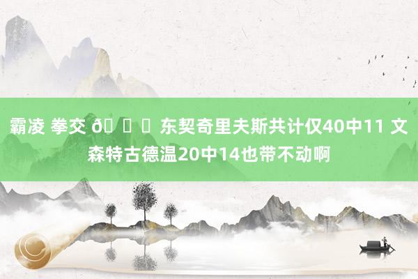 霸凌 拳交 🙃东契奇里夫斯共计仅40中11 文森特古德温20中14也带不动啊